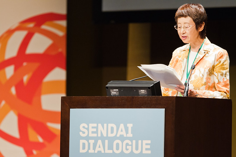 Speaker at the Sendai Dialogue podium
